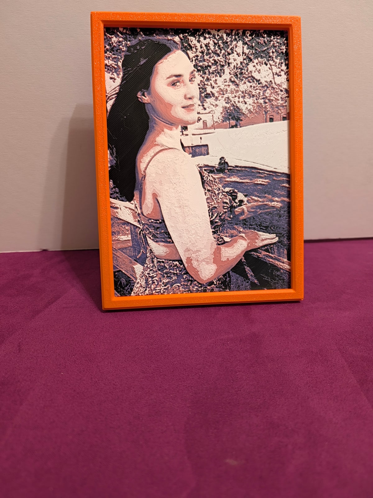Personal photo printed as tactile framed artwork